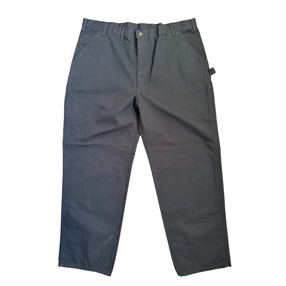 Carhartt B11 Washed Duck Work Pants Mens 46x34 Black Loose Fit Utility NWT